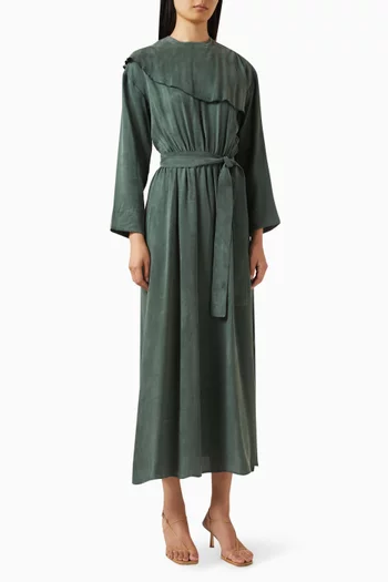 Panelled Belted Midi Dress
