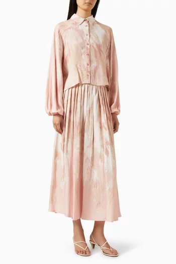 طقم قميص وتنورة فيل فيسكوز رايون