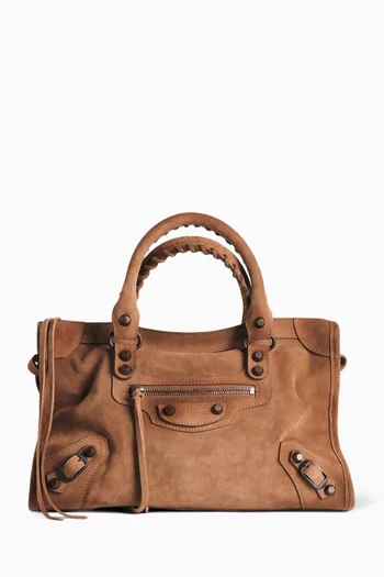Small Le City Bag in Arena Suede Calfskin