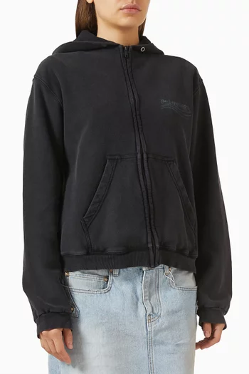 Crayon Political Zip-up Hoodie in Fleece
