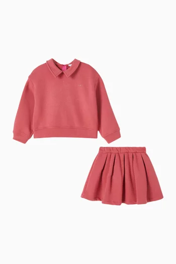 2-piece Polo Shirt & Skirt Set in Cotton-blend