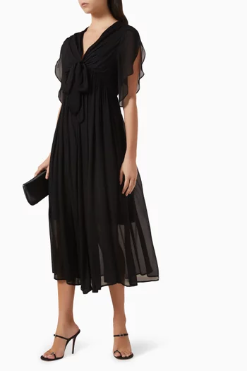 Tie-up Gathered Dress