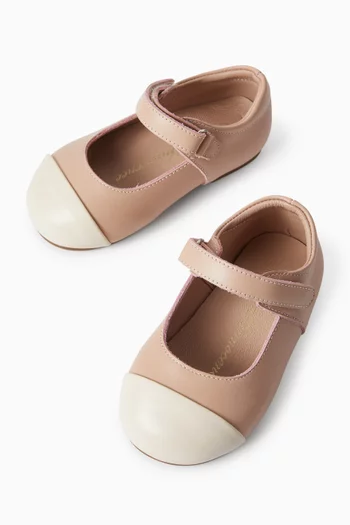 Jenny Cap-toe Ballet Flats in Leather