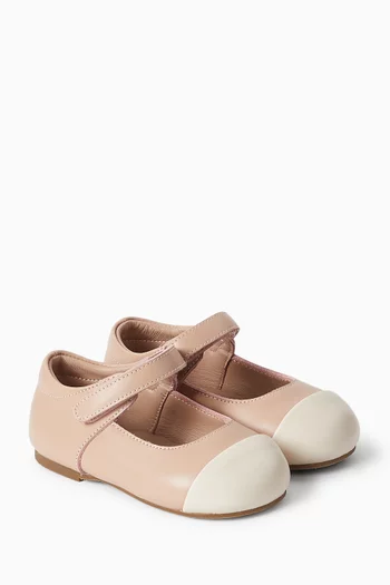 Jenny Cap-toe Ballet Flats in Leather