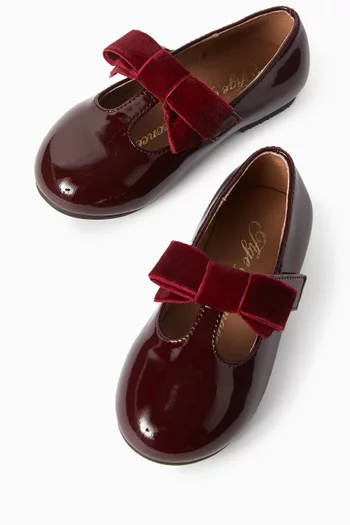 Yael Bow Ballet Flats in Patent Faux Leather