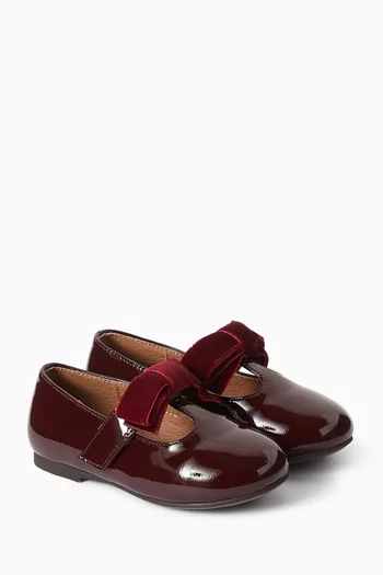 Yael Bow Ballet Flats in Patent Faux Leather