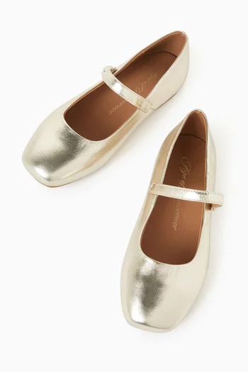 Chloe Ballet Flats in Metallic Faux Leather