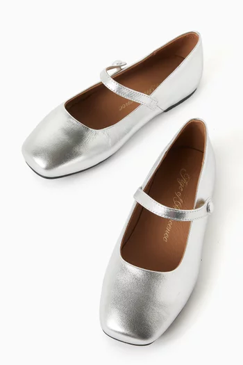 Chloe Ballet Flats in Metallic Faux Leather