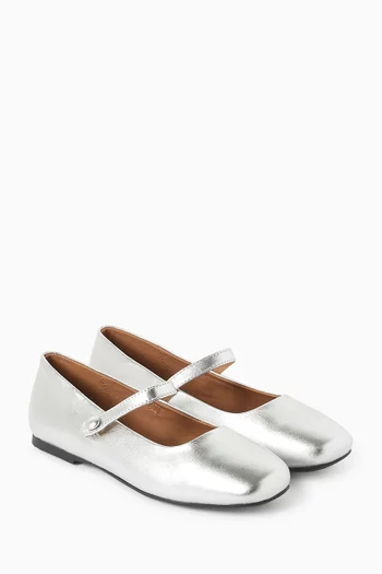 Chloe Ballet Flats in Metallic Faux Leather