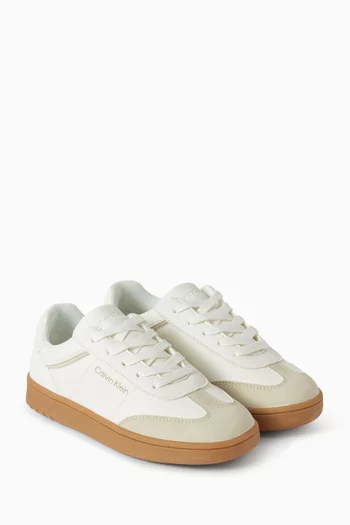 Logo Sneakers in Faux Leather