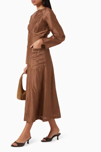 Stitch-detail Midi Dress