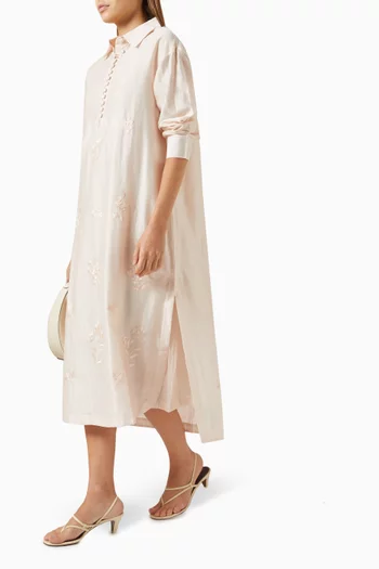 Embroidered Shirt Dress