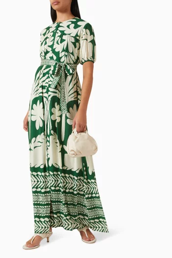 Floral-print Belted Maxi Dress