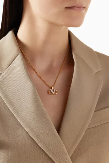 1980s Rope Chain Signature Pendant Necklace