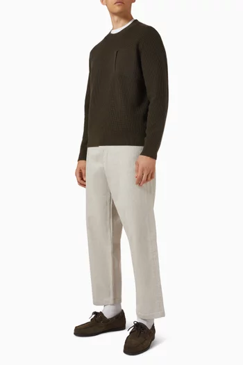 سترة بفتحة رقبة مستديرة وجيب