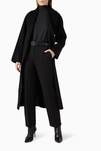 Belted Coat in Double-faced Wool
