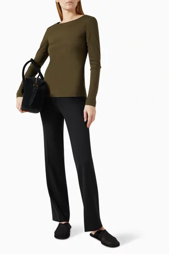 Long-sleeve Top in Cotton-blend