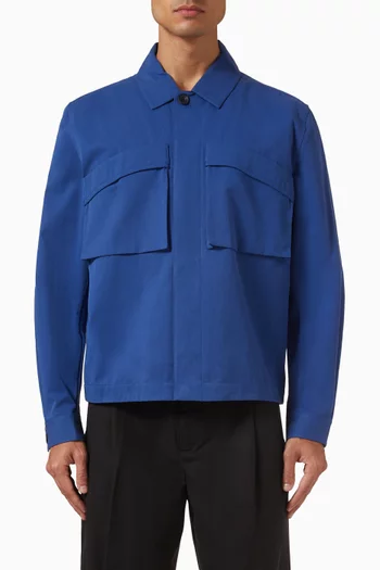 قميص بنمط جاكيت وتصميم عملي قطن تويل