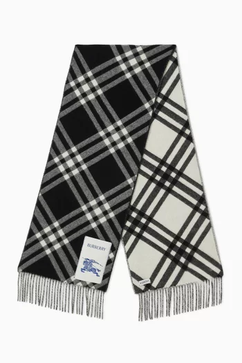 Check Scarf in Cashmere
