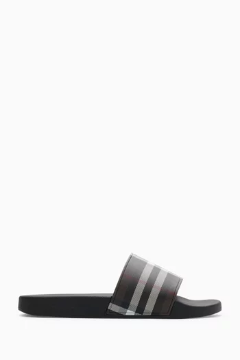 Furley Check Slides in Rubber