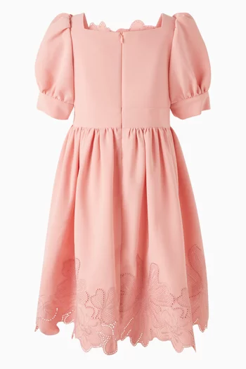Embroidered Dress in Crepe