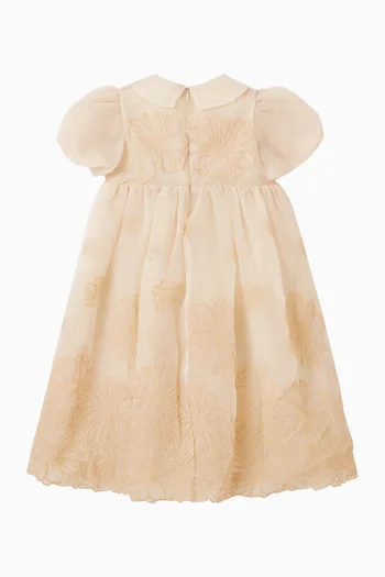 Macramé-embroidered Dress in Organza