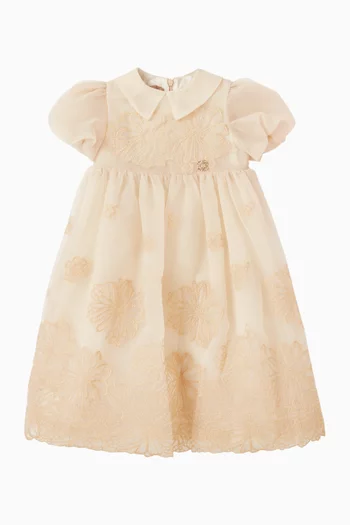 Macramé-embroidered Dress in Organza
