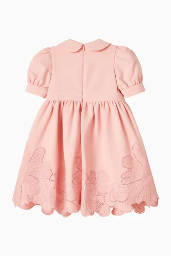 Embroidered Dress in Crepe