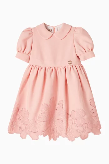 Embroidered Dress in Crepe