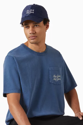 Script NY Cap in Cotton-corduroy