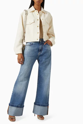 Wanda Turn-up Wide-leg Jeans in Denim