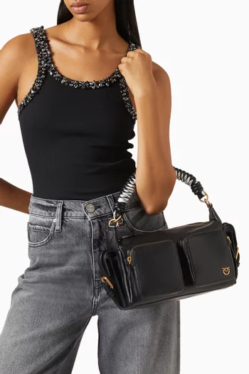 Cargo Shoulder Bag in Leather