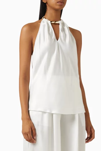 Briscola Halterneck Top in Satin
