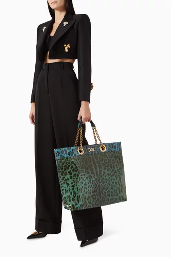 2000s Leopard Tote in Glossy Vinyl