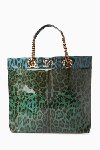 2000s Leopard Tote in Glossy Vinyl