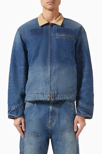 Sun Faded Work Jacket in Denim