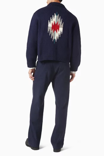 جاكيت نافاجو منسوج بسحّاب قطن