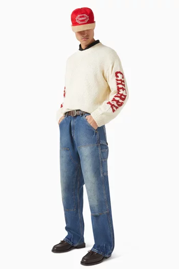 Logo-intarsia Sweater in Cotton