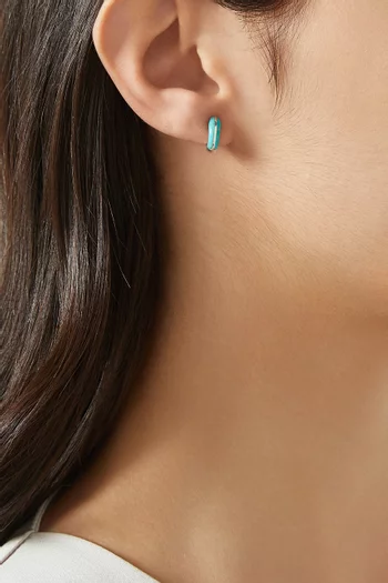 Mini Locus Solus Turquoise Earrings in Sterling Silver