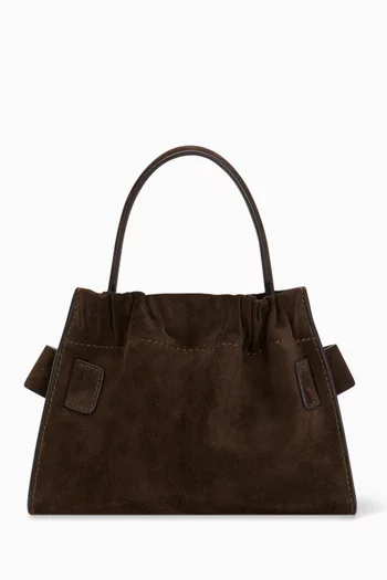 Square Scrunchy Bag in Calfskin Suede