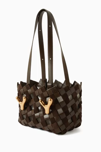 YY West 23 Woven Tote Bag in Calfskin Leather