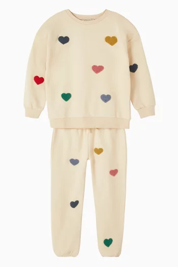 Lou Heart-motif Sweatshirt in Organic Cotton-terry