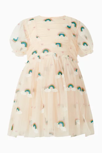 Rainbow Embellished Dress in Tulle