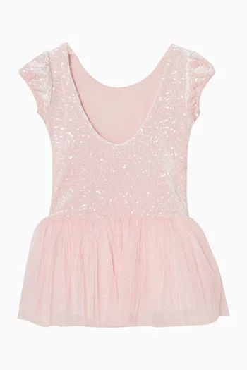 فستان باليرينا مطرز بالترتر تول