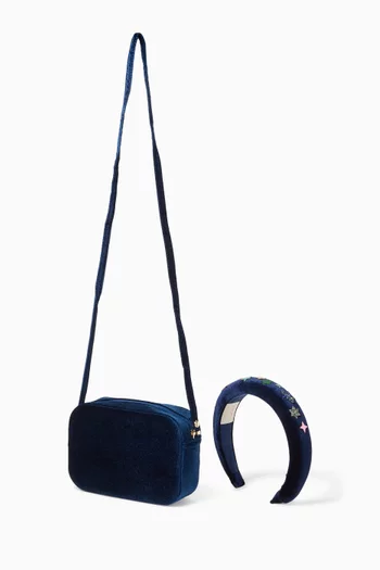 Night Sky Bag & Headband in Velvet