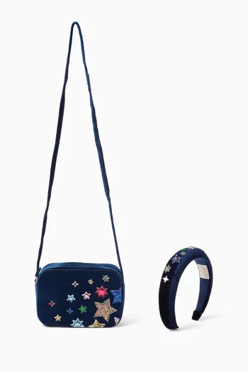 Night Sky Bag & Headband in Velvet