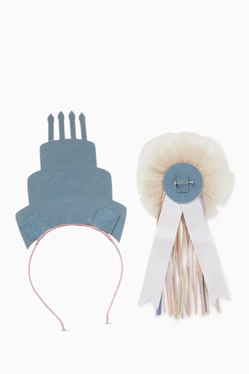 Birthday Cake Headdress & Unicorn Badge