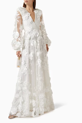Chimera Floral-appliqué Gown