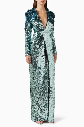 Biolume Sequin-embellished Gown