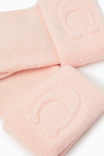 Embossed C Gloves in Wool-blend